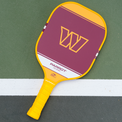 Washington Commanders Sport Plus pickleball paddle back view on the court