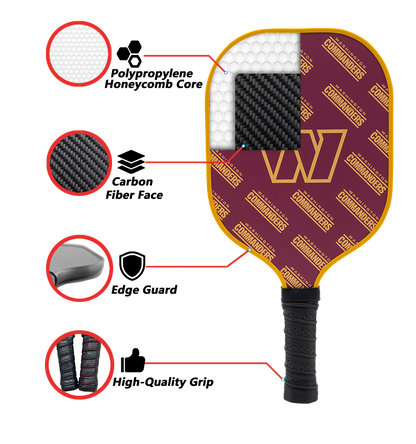 Washington Commanders standard pickleball paddle additional view