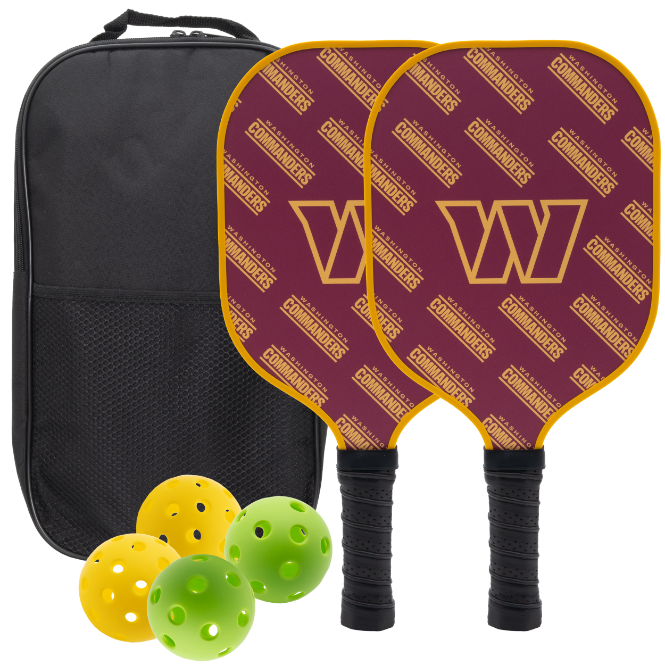 Washington Commanders pickleball paddle set with balls and carry case