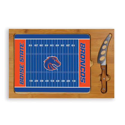 Boise State Broncos Football Field - Icon Glass Top Cutting Board & Knife Set