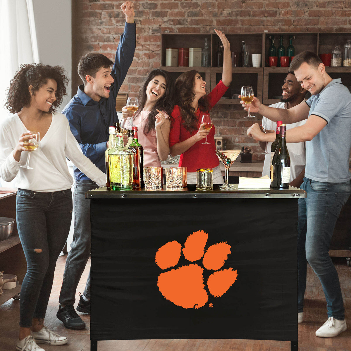 Clemson Tigers Portable Indoor/Outdoor Bar inside lifestyle party