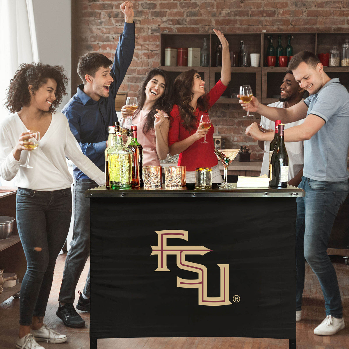 Florida State Seminoles Portable Indoor/Outdoor Bar inside lifestyle party