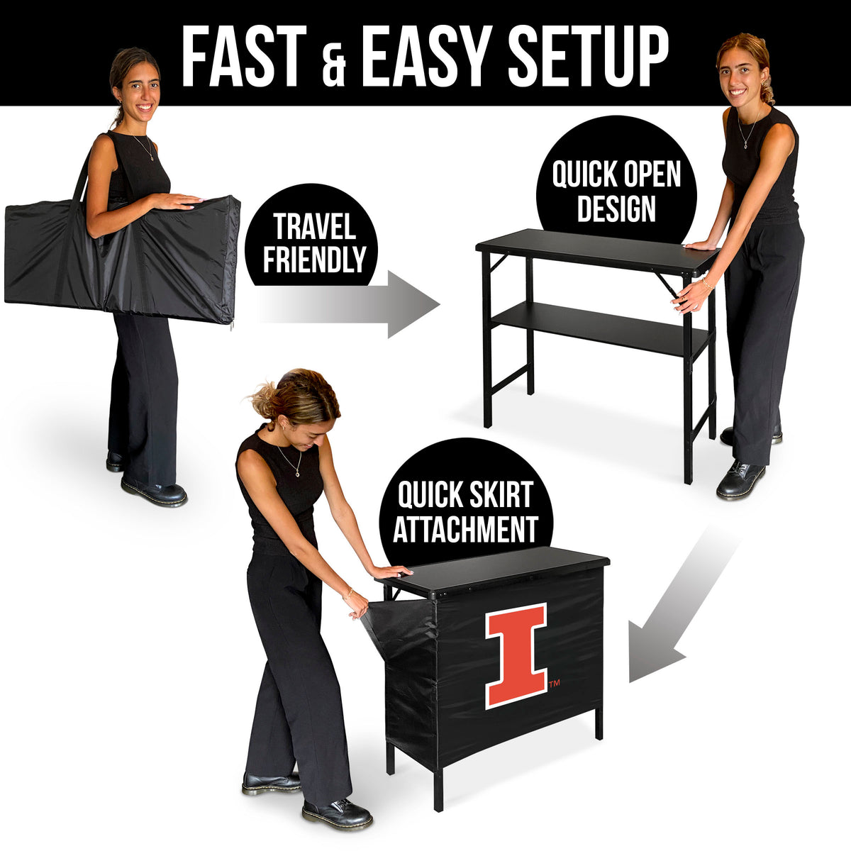Illinois Fighting Illini Portable Indoor/Outdoor Bar assemble instructions
