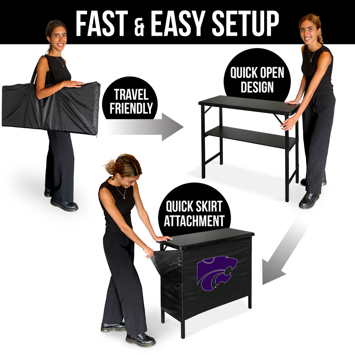 Kansas State Wildcats Portable Indoor/Outdoor Bar assemble instructions