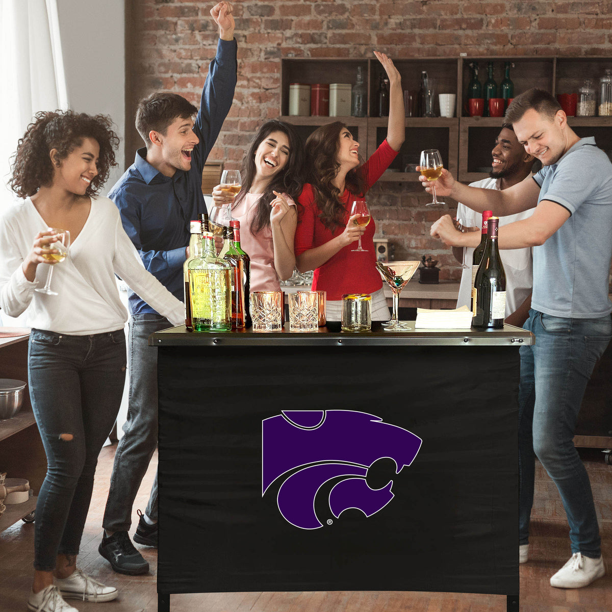 Kansas State Wildcats Portable Indoor/Outdoor Bar inside lifestyle party