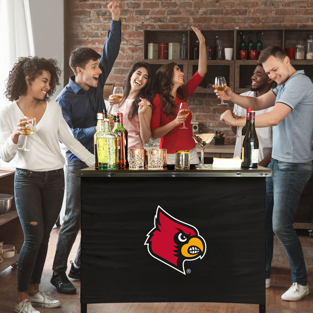 Louisville Cardinals Portable Indoor/Outdoor Bar inside lifestyle party