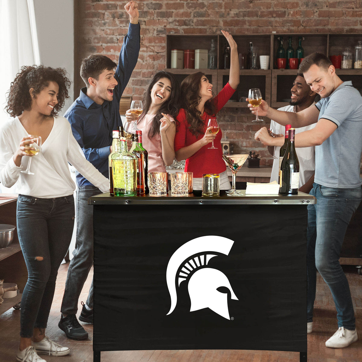 Michigan State Spartans Portable Indoor/Outdoor Bar inside lifestyle party