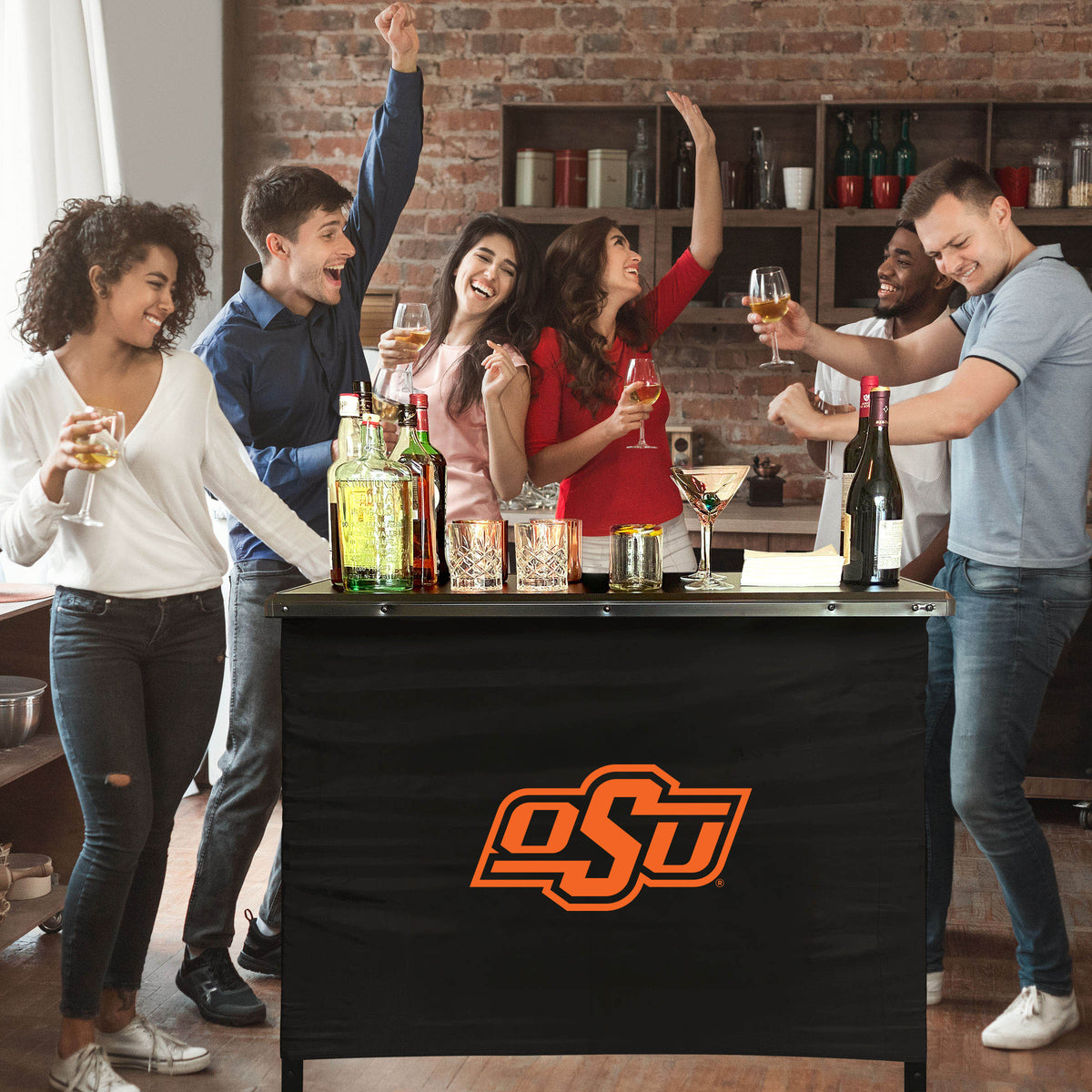 Oklahoma State Cowboys Portable Indoor/Outdoor Bar inside lifestyle party