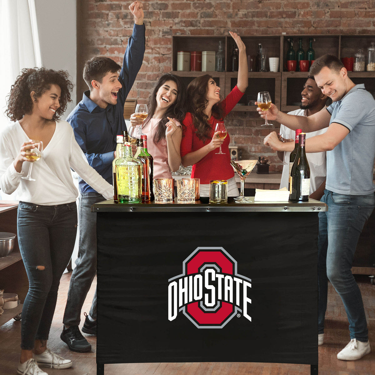 Ohio State Buckeyes Portable Indoor/Outdoor Bar inside lifestyle party
