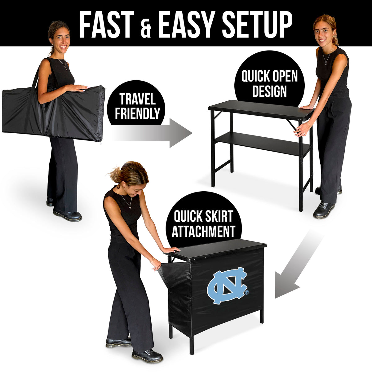 North Carolina Tar Heels Portable Indoor/Outdoor Bar assemble instructions