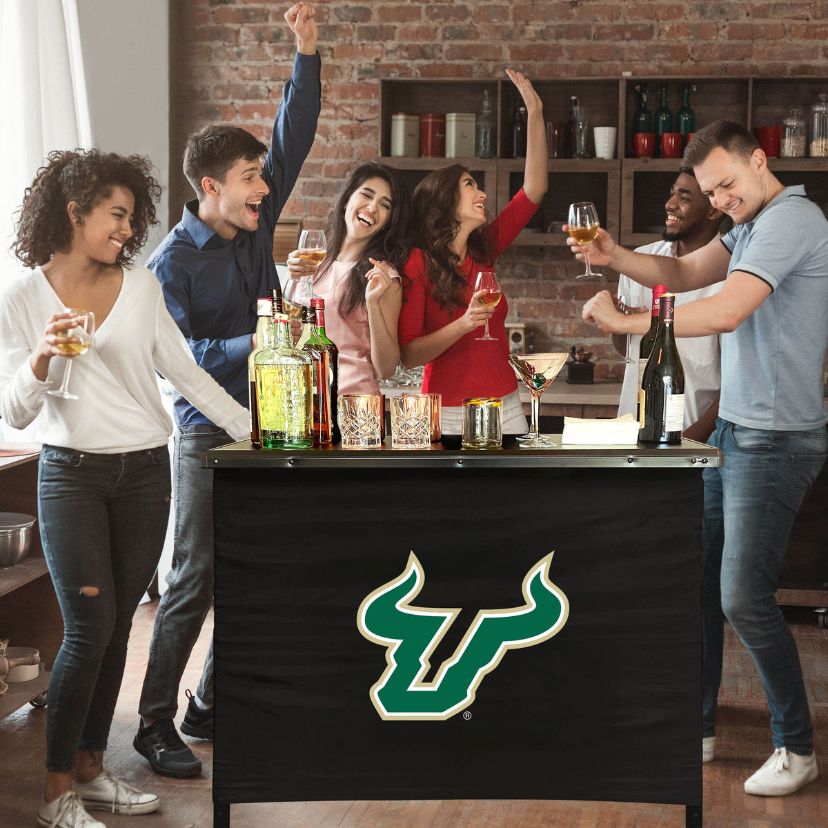 South Florida Bulls Portable Indoor/Outdoor Bar inside lifestyle party