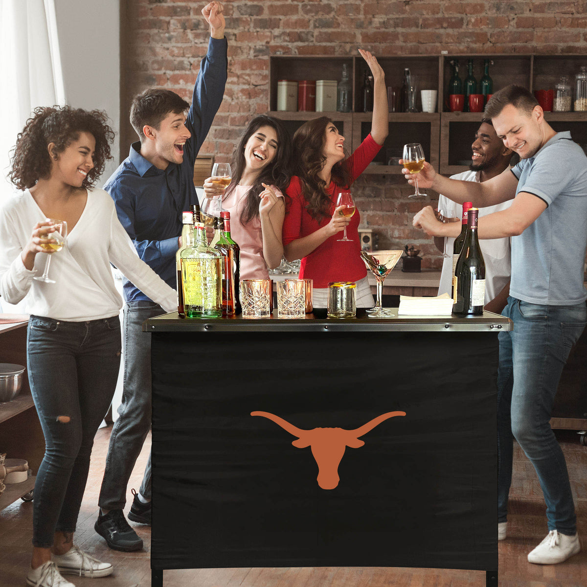 Texas Longhorns Portable Indoor/Outdoor Bar inside lifestyle party