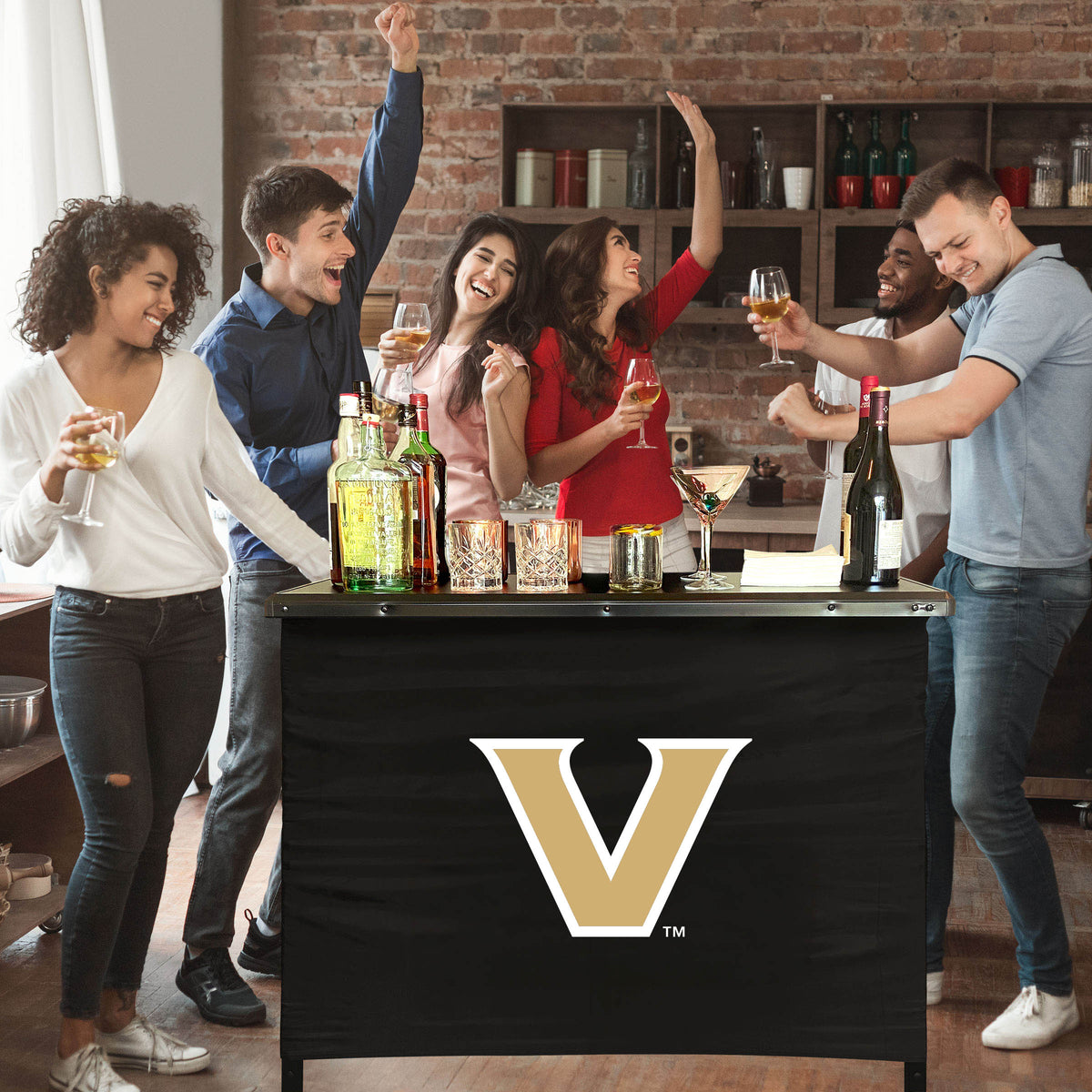 Vanderbilt Commodores Portable Indoor/Outdoor Bar inside lifestyle party