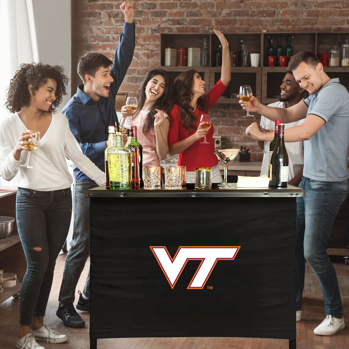 Virginia Tech Hokies Portable Indoor/Outdoor Bar inside lifestyle party