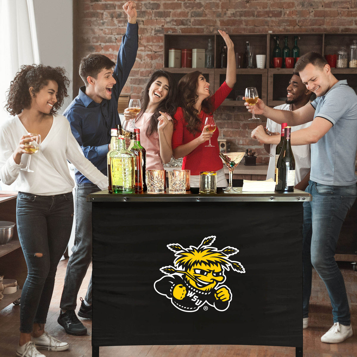 Wichita State Shockers Portable Indoor/Outdoor Bar inside lifestyle party