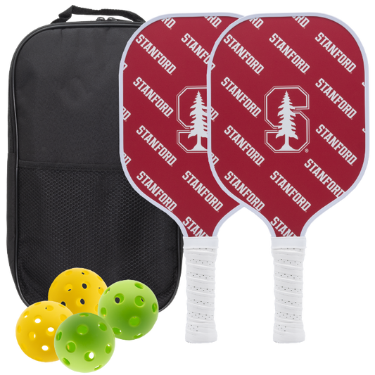 Stanford Cardinal pickleball paddle set with balls and carry case