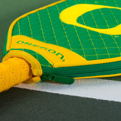 Oregon Ducks quilted pickleball paddle cover team name