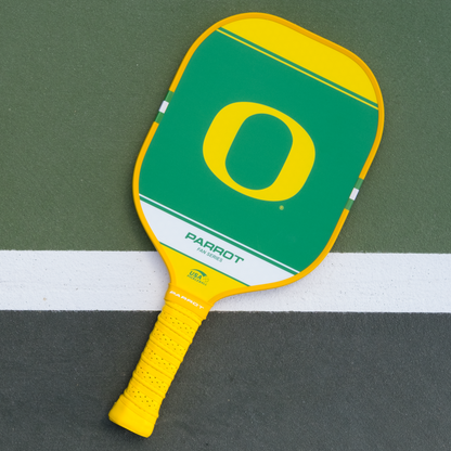 Oregon Ducks Sport Plus pickleball paddle back view on the court
