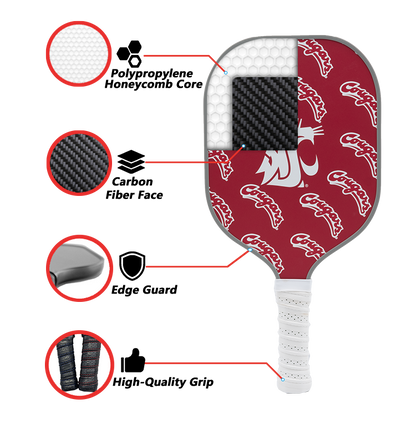 Washington State Cougars standard pickleball paddle additional view