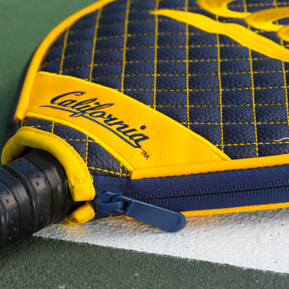 California Golden Bears quilted pickleball paddle cover team name