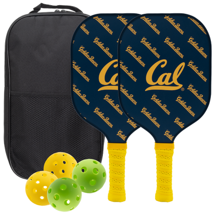 California Golden Bears pickleball paddle set with balls and carry case