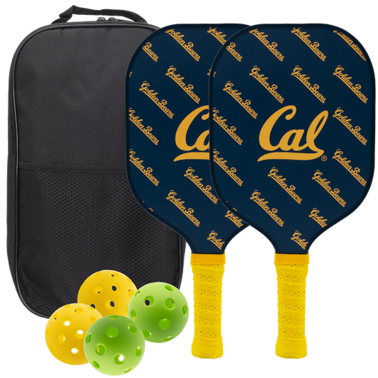 California Golden Bears pickleball paddle set with balls and carry case
