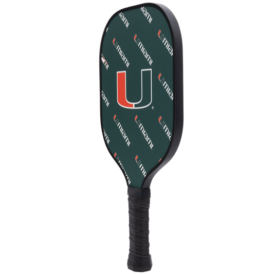 Miami Hurricanes pickleball paddle back view