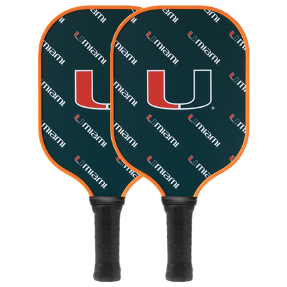 Miami Hurricanes pickleball paddle set