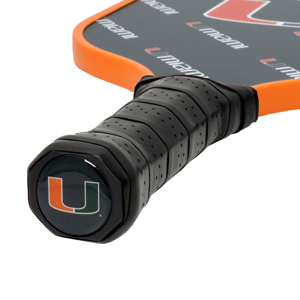 Miami Hurricanes pickleball paddle handle logo