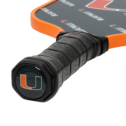 Miami Hurricanes pickleball paddle handle logo