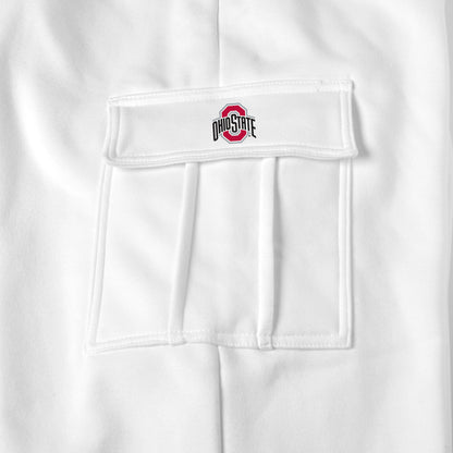 Ohio State Buckeyes white sweat pants logo