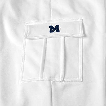 Michigan Wolverines white sweat pants logo