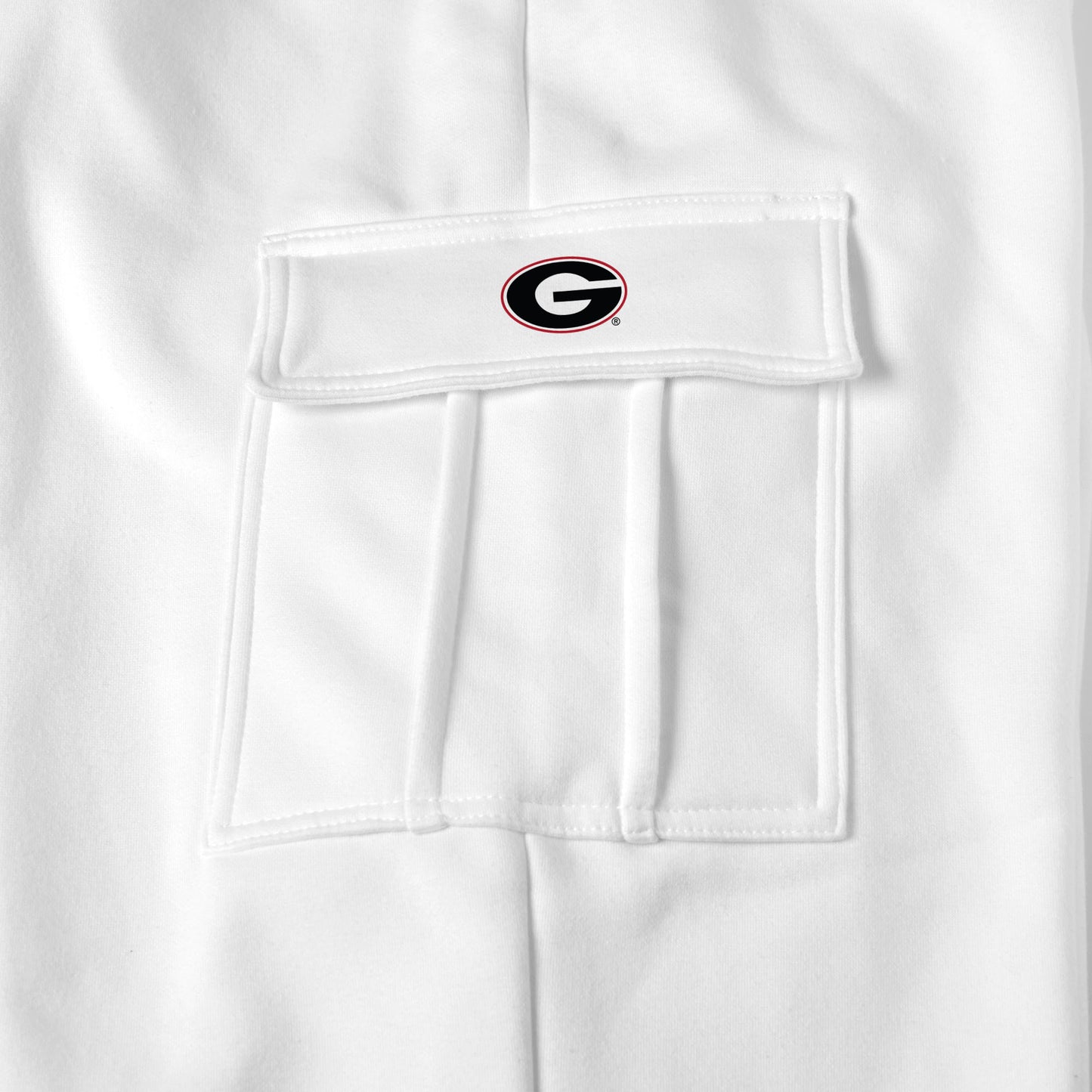 Georgia Bulldogs white sweat pants logo