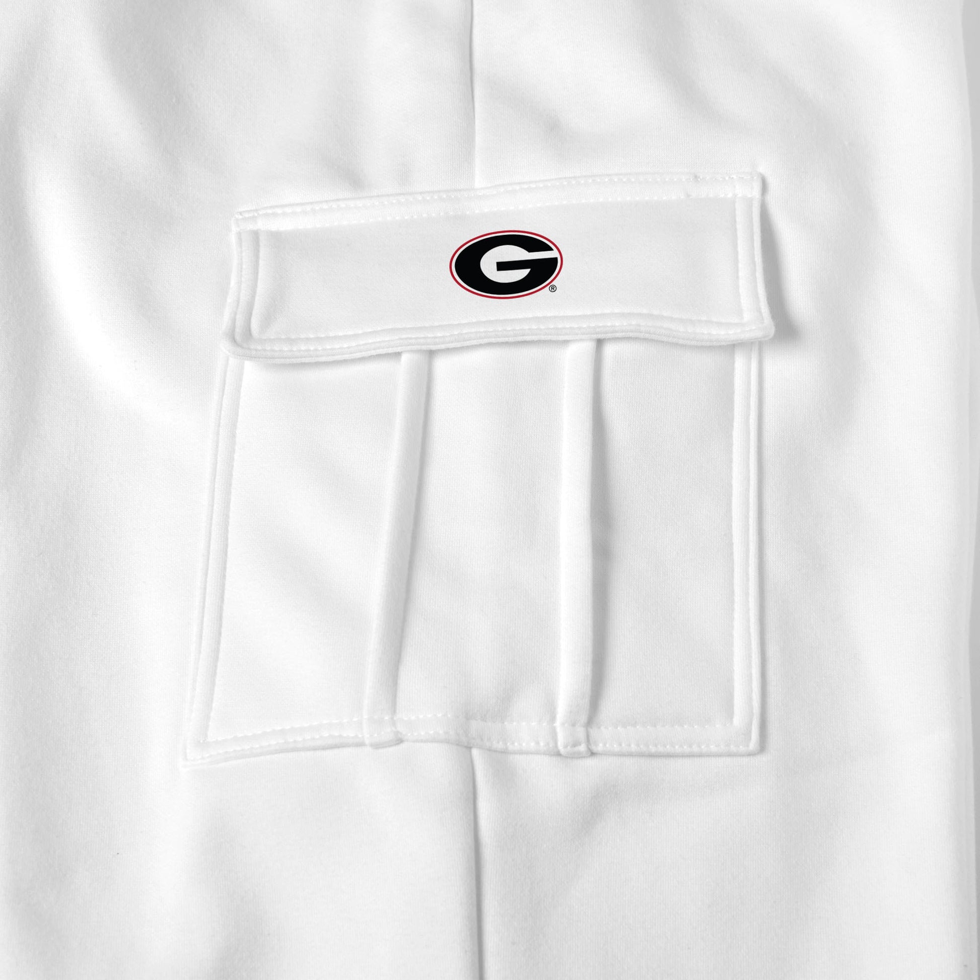 Georgia Bulldogs white sweat pants logo
