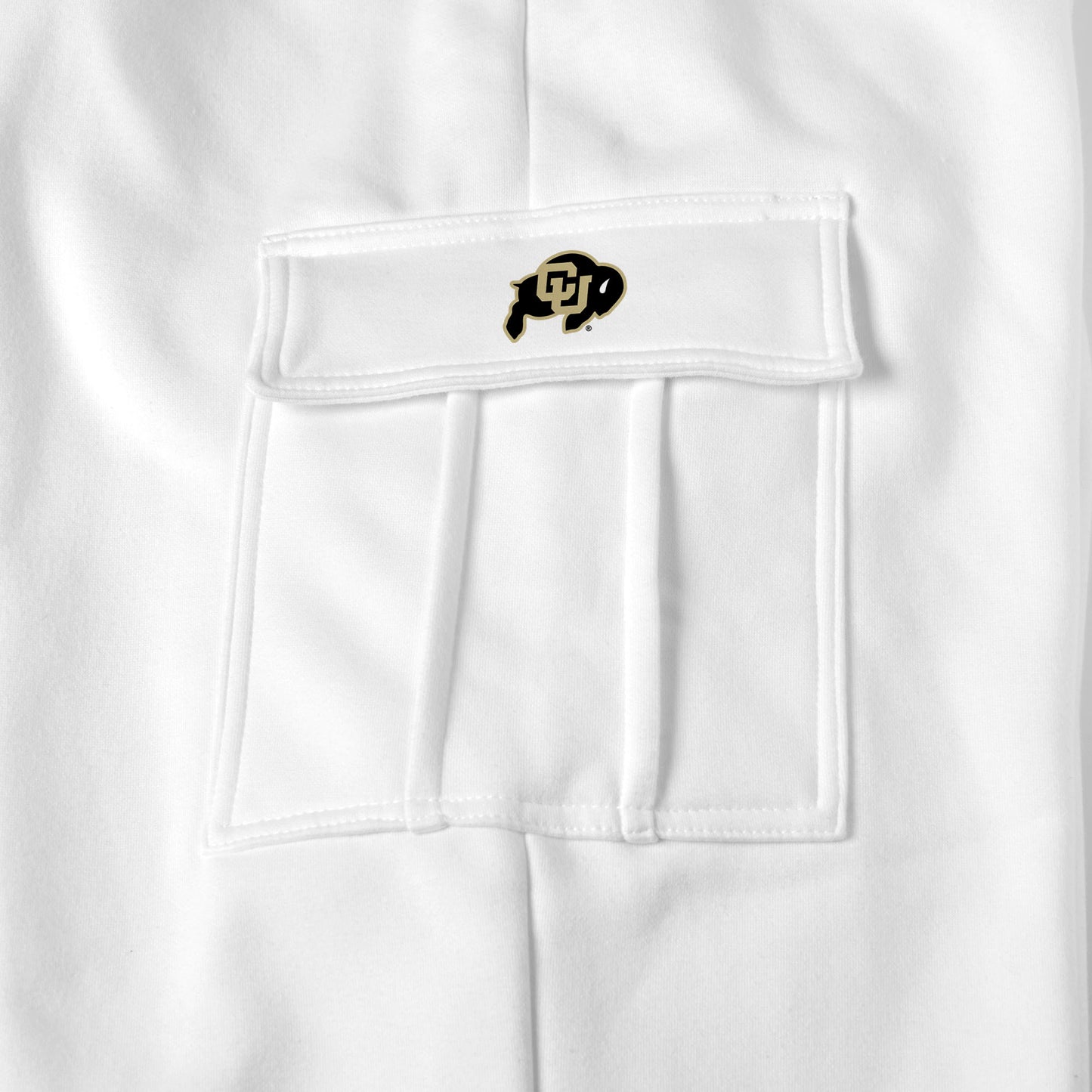 Colorado Buffaloes white sweat pants logo