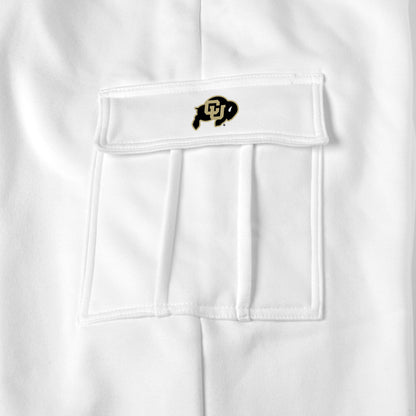 Colorado Buffaloes white sweat pants logo