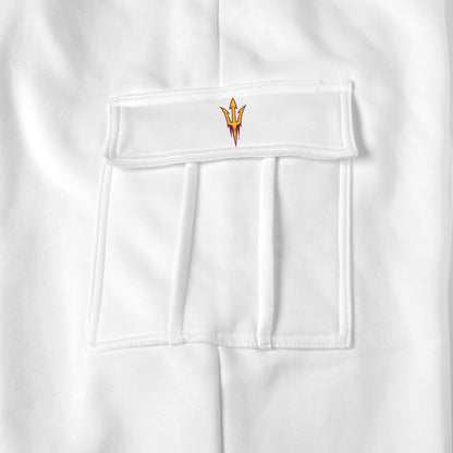 Arizona State Sun Devils white sweat pants logo
