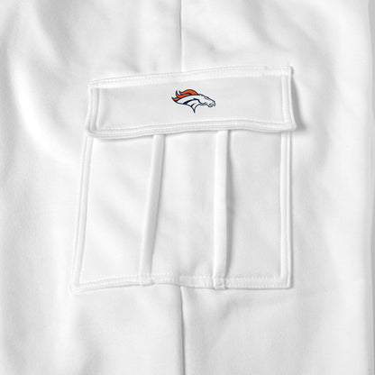 Denver Broncos white sweat pants logo