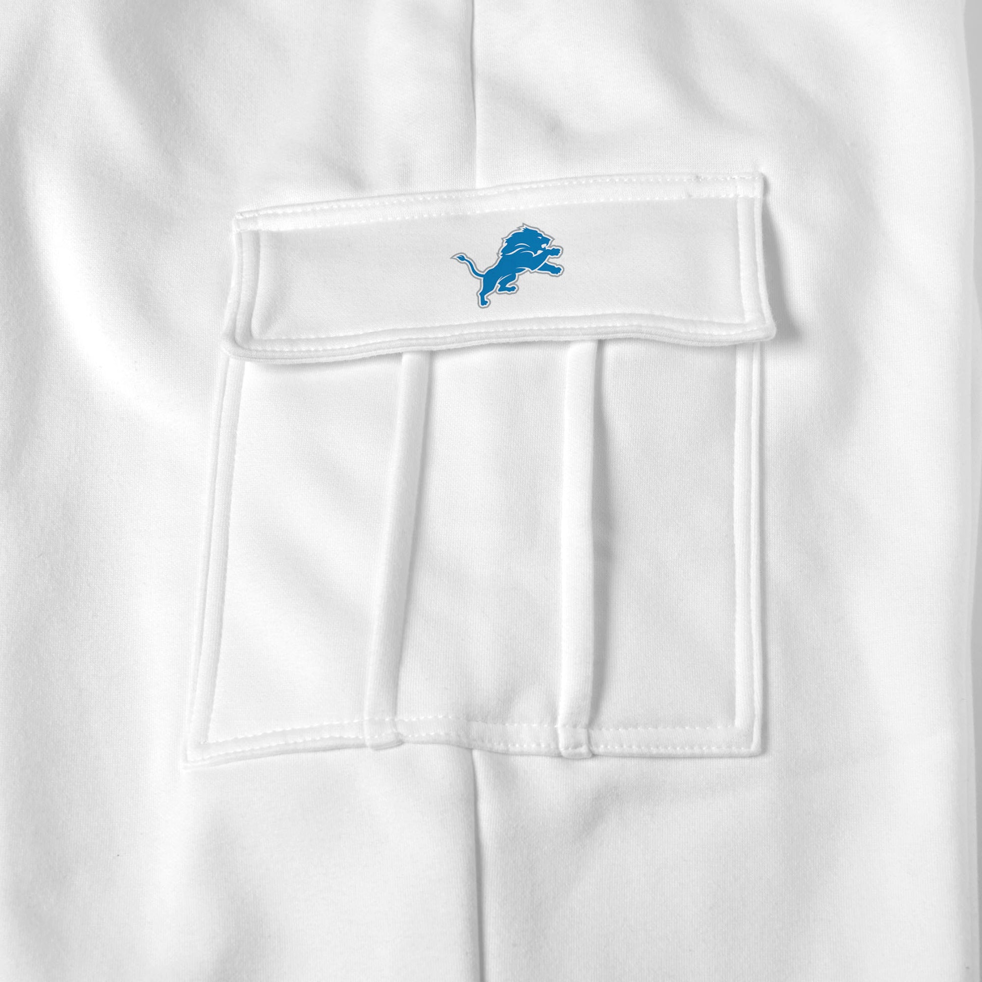 Detroit Lions white sweat pants logo