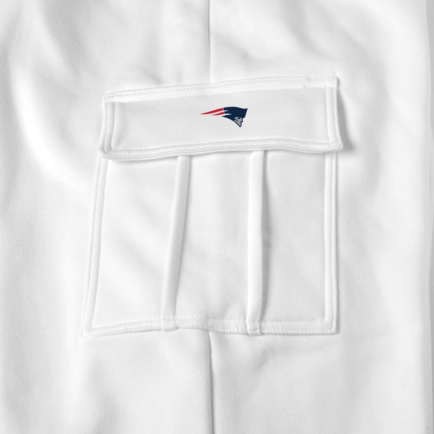 New England Patriots white sweat pants logo