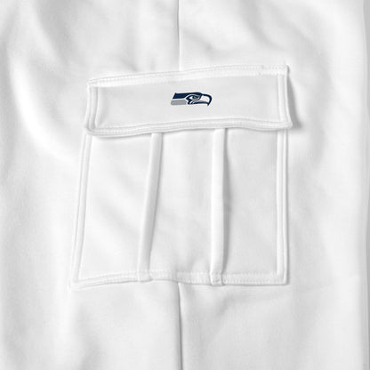 Seattle Seahawks white sweat pants logo
