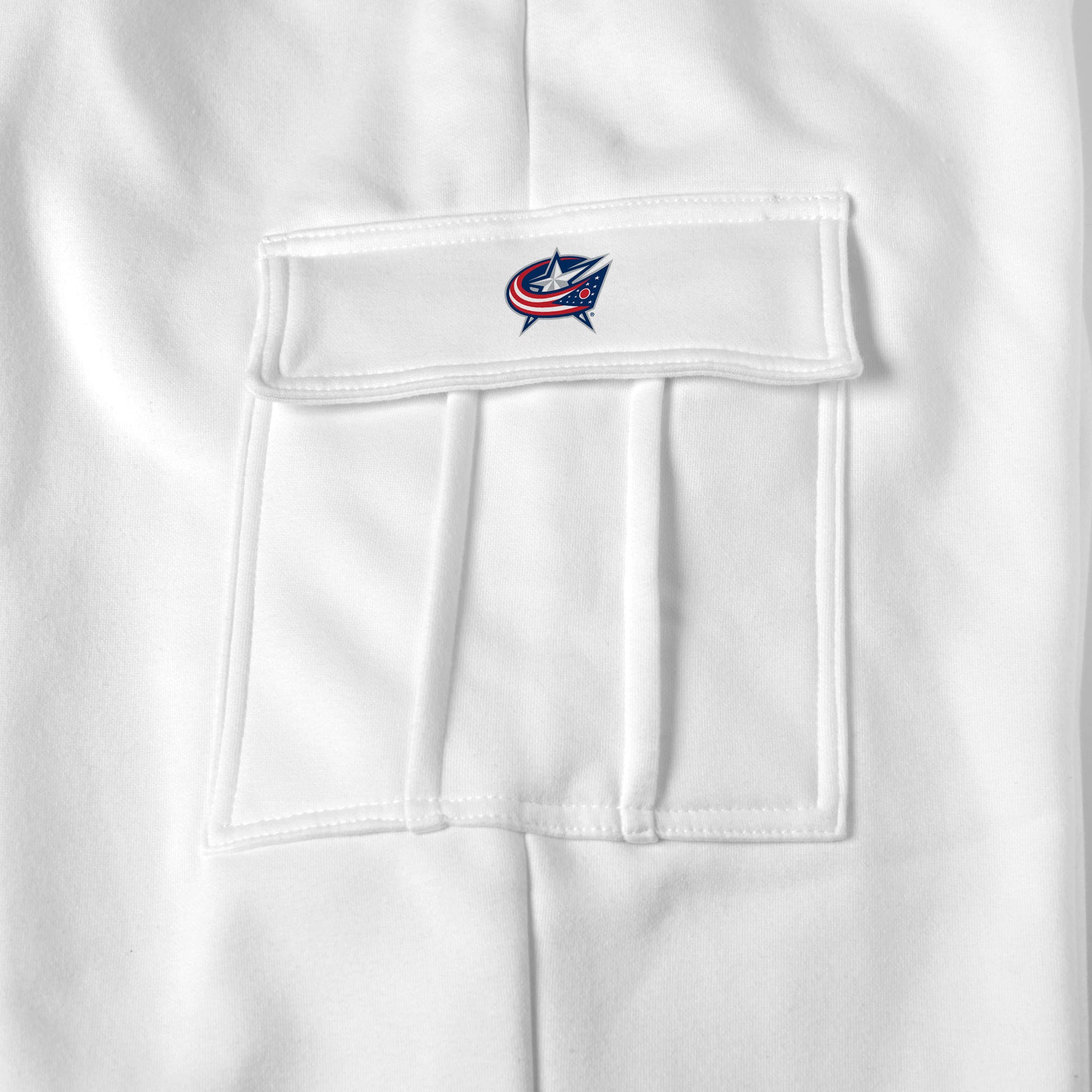 Columbus Blue Jackets white sweat pants logo