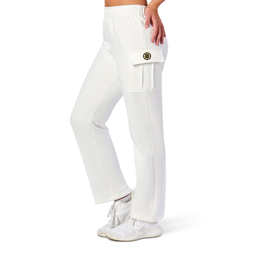 Boston Bruins white sweat pants