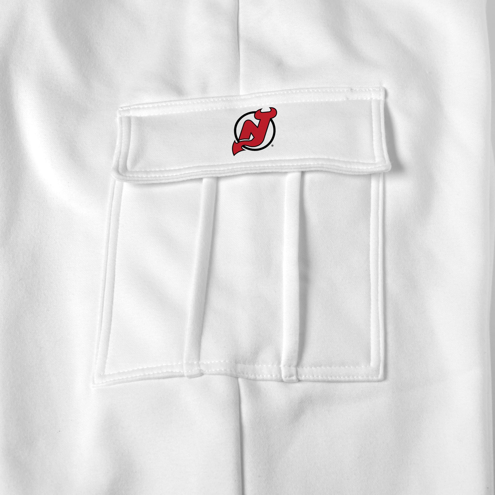 New Jersey Devils white sweat pants logo