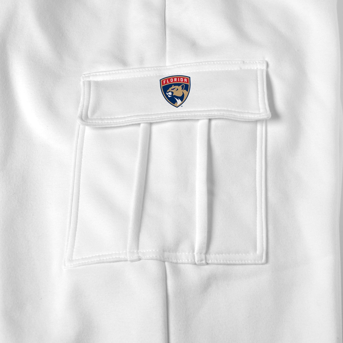 Florida Panthers white sweat pants logo