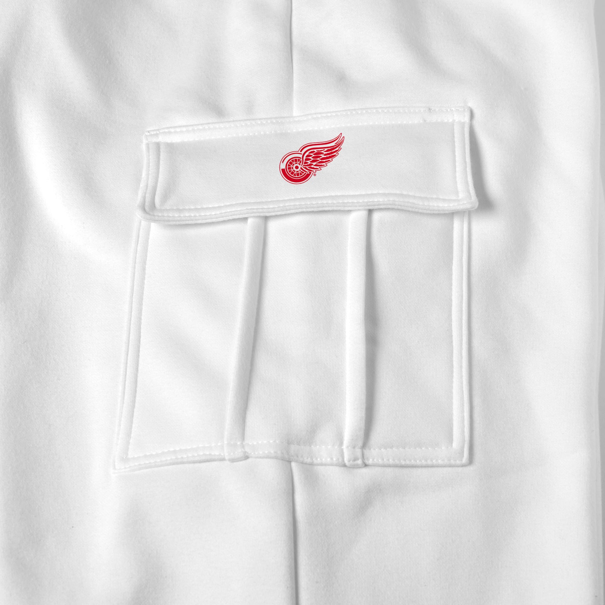 Detroit Red Wings white sweat pants logo