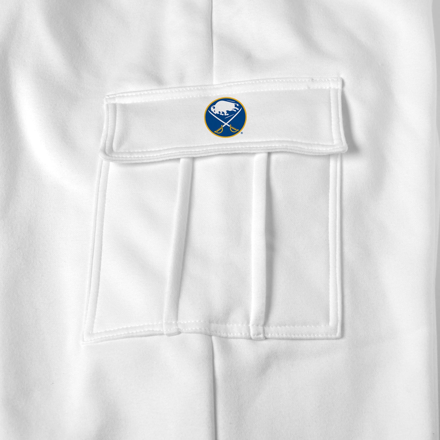 Buffalo Sabres white sweat pants logo