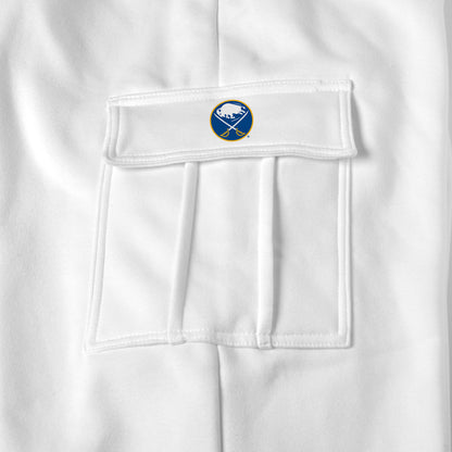 Buffalo Sabres white sweat pants logo