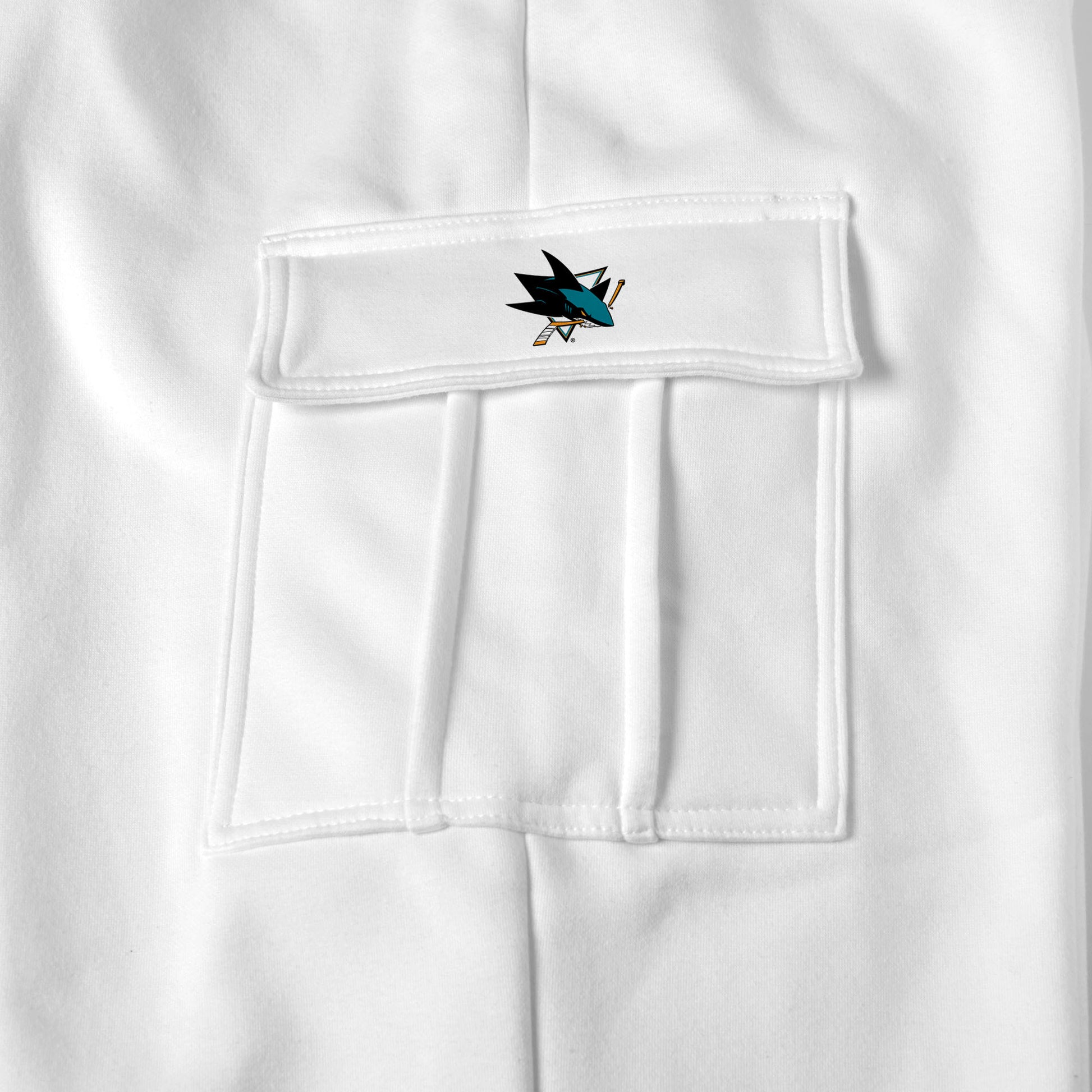 San Jose Sharks white sweat pants logo