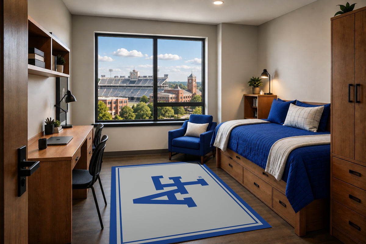 Air Force Falcons Entry Rug in Room Setting - Officially Licensed NCAA Area Rug